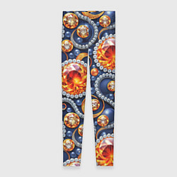 Леггинсы женские Ювелирные украшение с золотом и бриллиантом паттер, цвет: 3D-принт