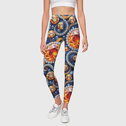 Леггинсы женские Ювелирные украшение с золотом и бриллиантом паттер, цвет: 3D-принт — фото 2