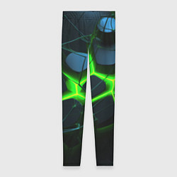 Женские легинсы Зеленый неон и разлом плит