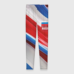Женские легинсы Герб России на абстрактном фоне