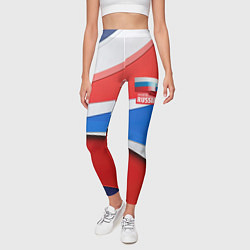 Леггинсы женские Герб России на абстрактном фоне в цветах России, цвет: 3D-принт — фото 2