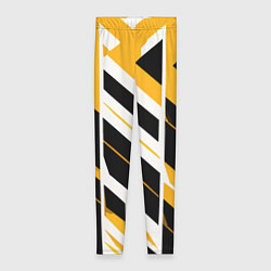 Женские легинсы Black and yellow stripes on a white background
