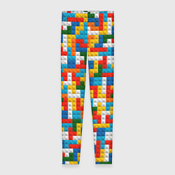 Леггинсы женские Разноцветные квадратные плитки, цвет: 3D-принт