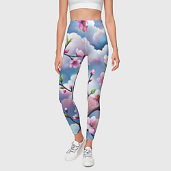 Леггинсы женские Облака цветов сакуры, цвет: 3D-принт — фото 2