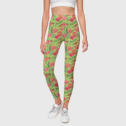 Леггинсы женские Тюльпаны и бабочки, цвет: 3D-принт — фото 2