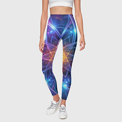 Леггинсы женские Космический закрученный узор-лотос: энергия вселен, цвет: 3D-принт — фото 2