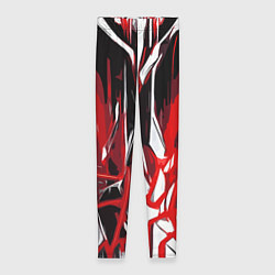 Леггинсы женские Красно-белая хаотичная абстракция на чёрном фоне, цвет: 3D-принт