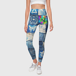 Леггинсы женские Пэчворк с игровыми значками, цвет: 3D-принт — фото 2