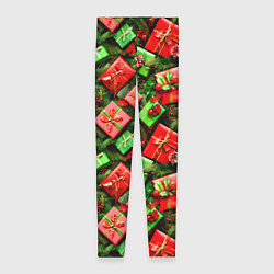 Леггинсы женские Новогодние подарки в коробках, цвет: 3D-принт