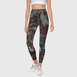 Леггинсы женские Волна безумия, цвет: 3D-принт — фото 2