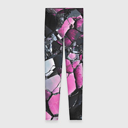Женские легинсы Чёрно-розовый камень