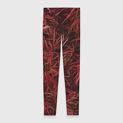 Леггинсы женские Красная трава на чёрном фоне, цвет: 3D-принт