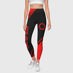 Леггинсы женские God of War - red gradient вертикально, цвет: 3D-принт — фото 2