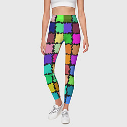 Леггинсы женские Лоскутки, цвет: 3D-принт — фото 2