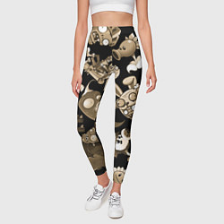 Леггинсы женские Растения против зомби в бежевом цвете, цвет: 3D-принт — фото 2