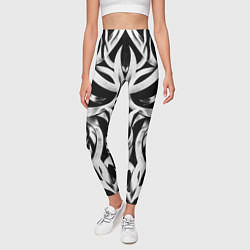 Леггинсы женские Абстрактный узор - изогнутые формы трайбл татуиров, цвет: 3D-принт — фото 2