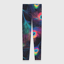 Женские легинсы Павлиньи перья - разные оттенки