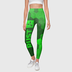 Леггинсы женские Rust - green gradient по-вертикали, цвет: 3D-принт — фото 2