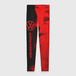 Леггинсы женские Volkswagen - red gradient по-вертикали, цвет: 3D-принт
