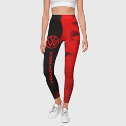 Леггинсы женские Volkswagen - red gradient по-вертикали, цвет: 3D-принт — фото 2