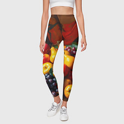 Леггинсы женские Фруктовый натюрморт, цвет: 3D-принт — фото 2