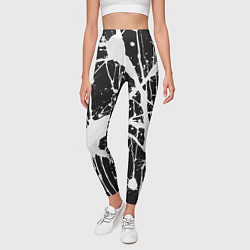 Леггинсы женские Брызги белой краски, цвет: 3D-принт — фото 2