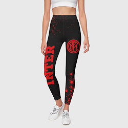 Леггинсы женские Inter - red gradient вертикально, цвет: 3D-принт — фото 2