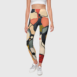 Леггинсы женские Абстракция с кругами и краской, цвет: 3D-принт — фото 2
