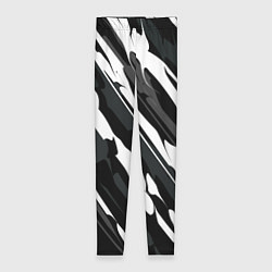 Леггинсы женские Разводы белым на черном, цвет: 3D-принт