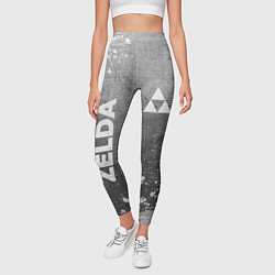 Леггинсы женские Zelda - grey gradient вертикально, цвет: 3D-принт — фото 2