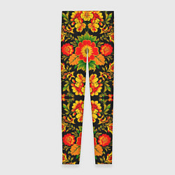Леггинсы женские Русская хохломская роспись, цвет: 3D-принт