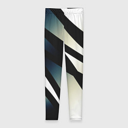 Леггинсы женские Чёрно-белый с синим затемнением полосы, цвет: 3D-принт