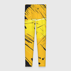 Леггинсы женские Желтая краска на черном фоне, цвет: 3D-принт