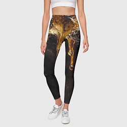Леггинсы женские Стекающий мед - текстура, цвет: 3D-принт — фото 2