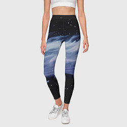 Леггинсы женские Синяя волна в космосе - текстура, цвет: 3D-принт — фото 2