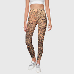 Леггинсы женские Светлый коричневый абстрактная текстура, цвет: 3D-принт — фото 2
