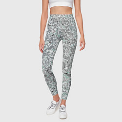 Леггинсы женские Перламутровый серо-голубой паттерн, цвет: 3D-принт — фото 2
