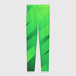 Леггинсы женские Сочный зелёный абстрактные полосы, цвет: 3D-принт