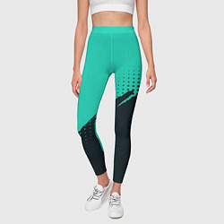 Леггинсы женские Color black light blue, цвет: 3D-принт — фото 2