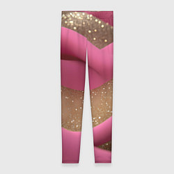 Леггинсы женские Кофейно-розовая блестящая текстура, цвет: 3D-принт