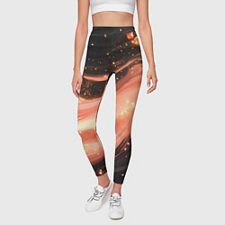Леггинсы женские Персиковая волна текстура, цвет: 3D-принт — фото 2