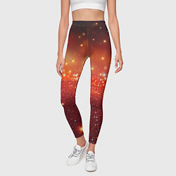 Леггинсы женские Красная текстура с желтым блеском, цвет: 3D-принт — фото 2
