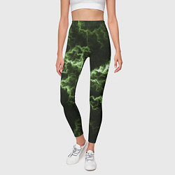 Леггинсы женские Lightning green glow, цвет: 3D-принт — фото 2