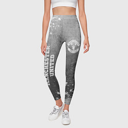 Леггинсы женские Manchester United - grey gradient вертикально, цвет: 3D-принт — фото 2