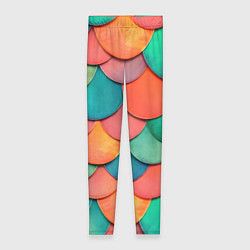 Леггинсы женские Разноцветная чешуя, цвет: 3D-принт