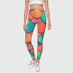 Леггинсы женские Разноцветная чешуя, цвет: 3D-принт — фото 2
