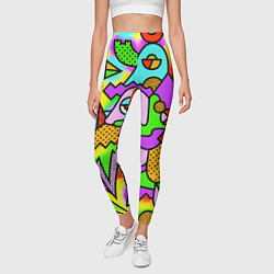 Леггинсы женские Абстрактный цветной паттерн, цвет: 3D-принт — фото 2
