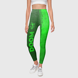 Леггинсы женские Doom - green gradient по-вертикали, цвет: 3D-принт — фото 2