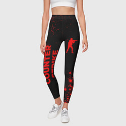 Леггинсы женские Counter Strike - red gradient вертикально, цвет: 3D-принт — фото 2