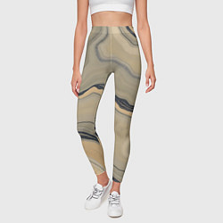 Леггинсы женские Песочный мрамор, цвет: 3D-принт — фото 2
